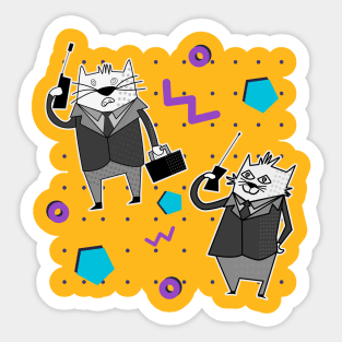 80s excetutive cats Sticker